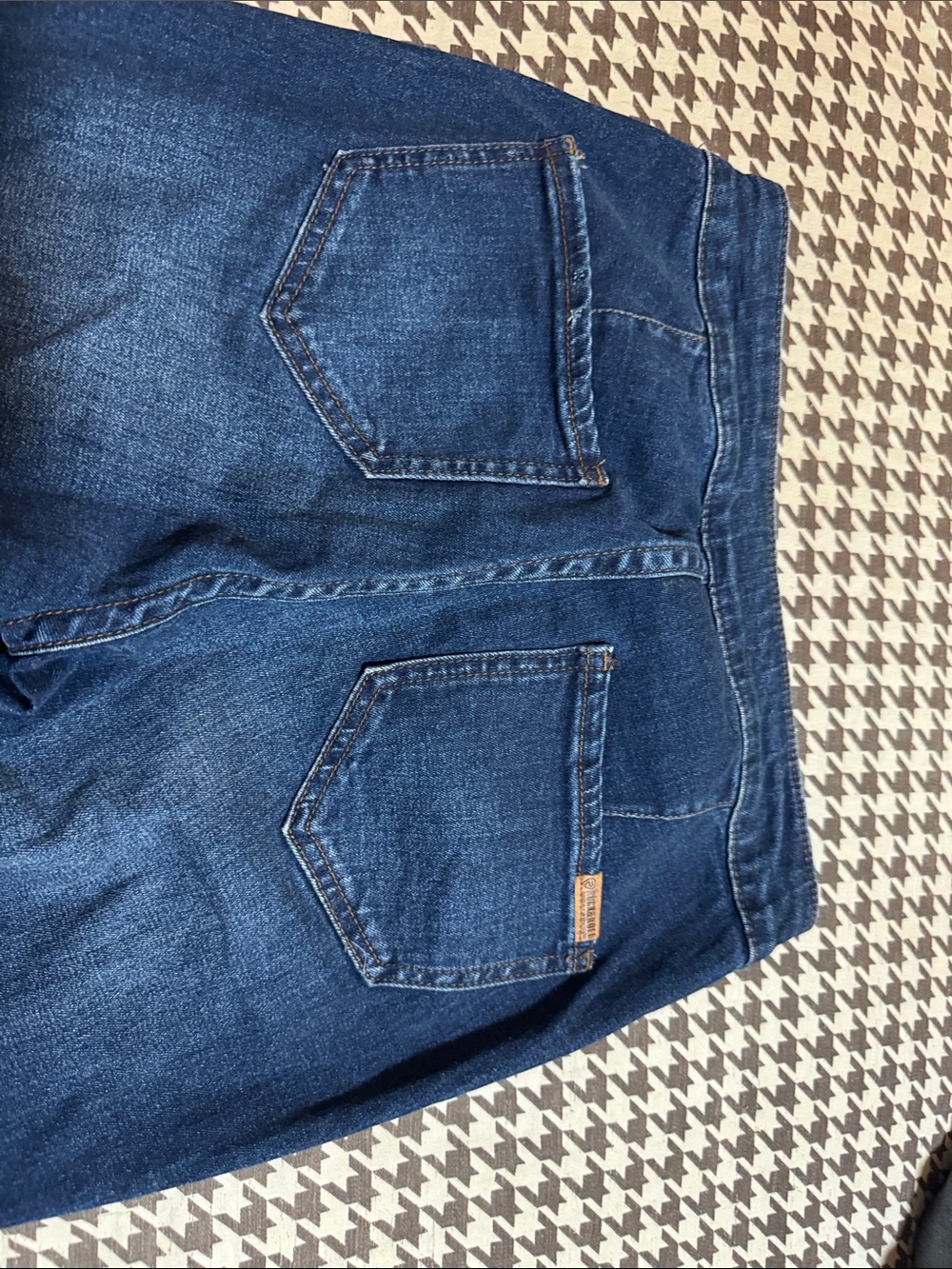Dark Blue Flare Jeans with Mountain Panel Detail - Picture 8 of 9